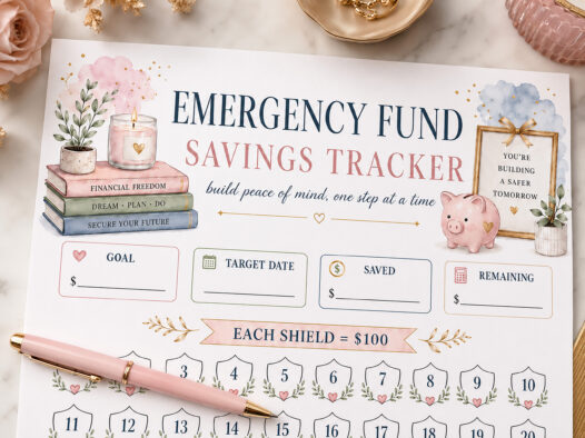 Emergency Fund Savings Tracker Printable, 5000 Savings Challenge, Budget Binder PDF, Finance Planner
