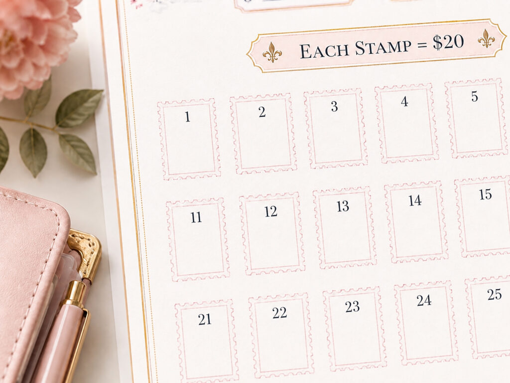 Paris Dream Savings Tracker Printable, 1,000 dollars Travel Savings Challenge, Trip Fund, Vacation Budget Planner