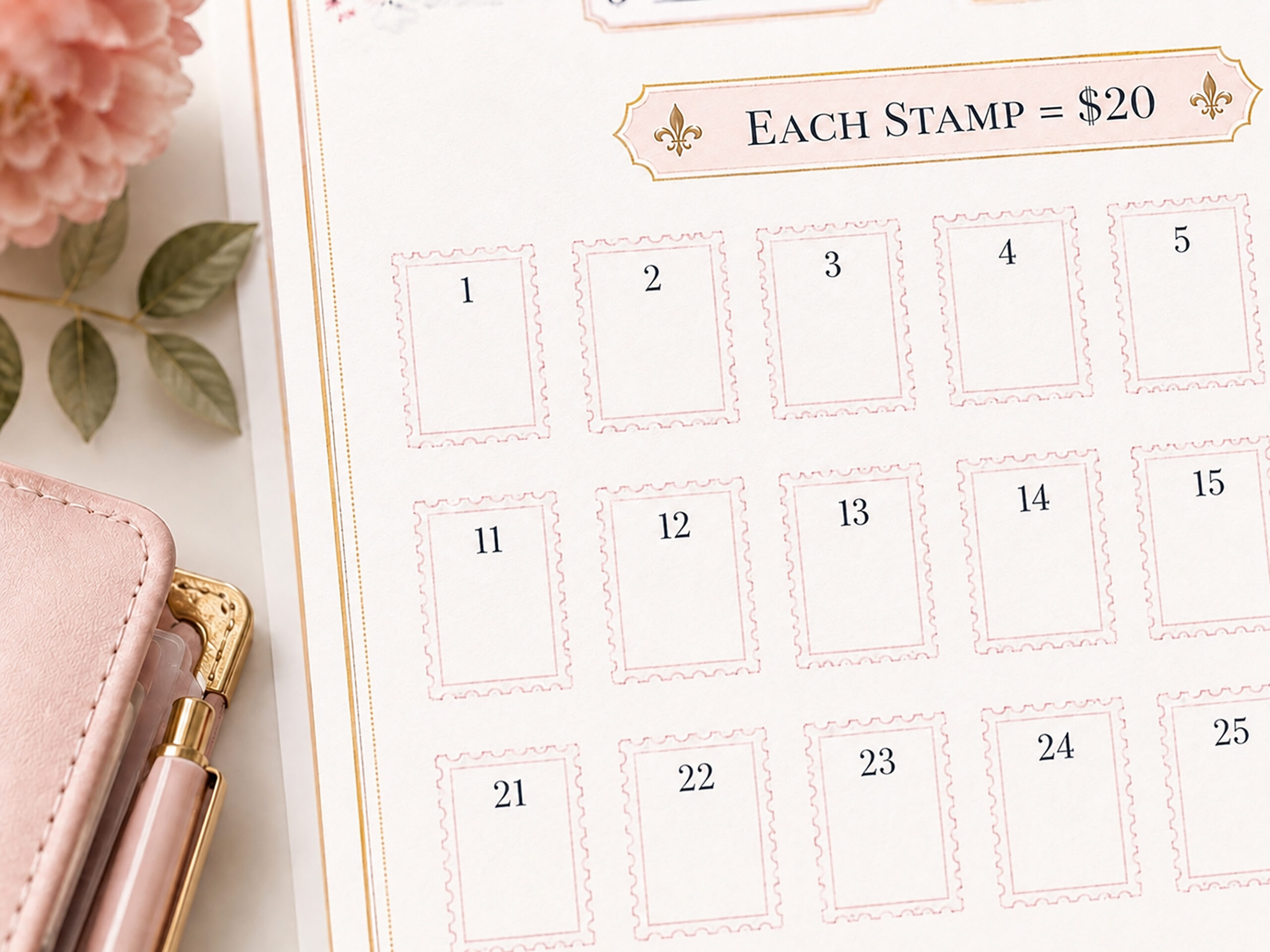 Paris Dream Savings Tracker Printable, 1,000 dollars Travel Savings Challenge, Trip Fund, Vacation Budget Planner - Image 3
