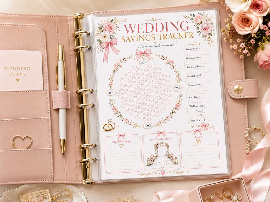 Wedding Savings Tracker Printable - Bridal Budget Planner