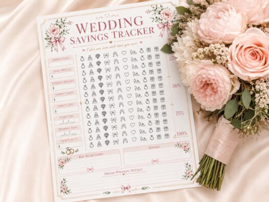 Wedding Savings Tracker Printable - Bridal Budget Planner